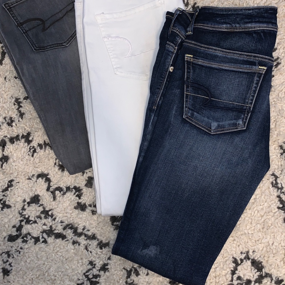 Dark wash kick boot American eagle jeans